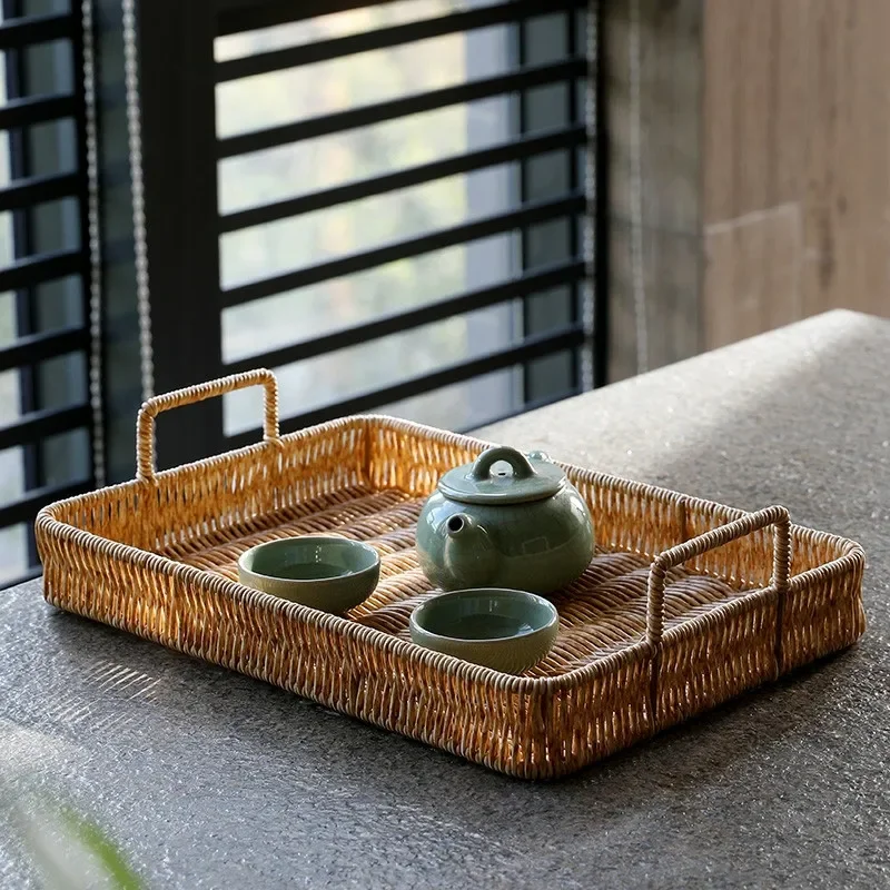 Rattan Tray Handle - Plastikowa taca do przechowywania z uchwytem,