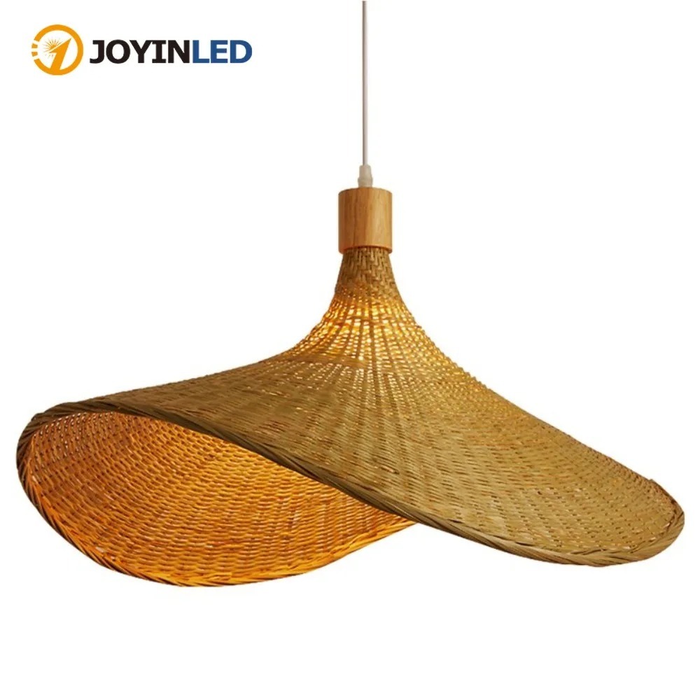 Wicker Pendant Shade - Lampa wisząca JOYINLED, pleciona, z rattanu,