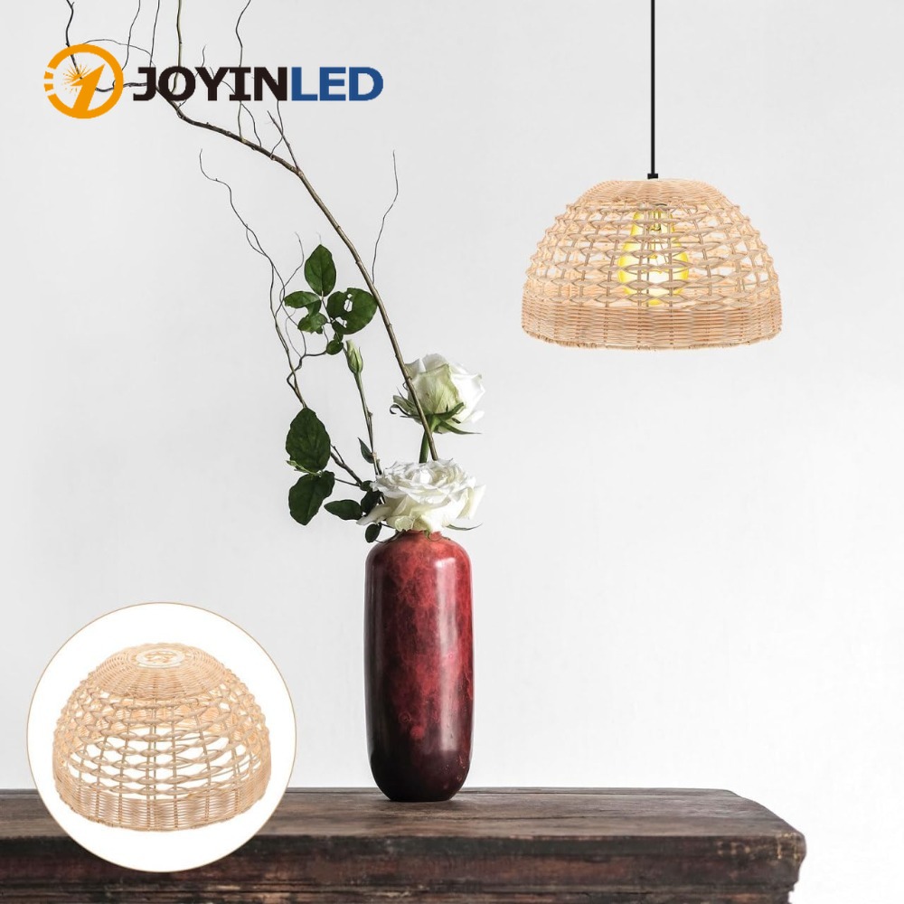 Wicker Pendant Shade - Lampa wisząca rattanowa, pleciony klosz w