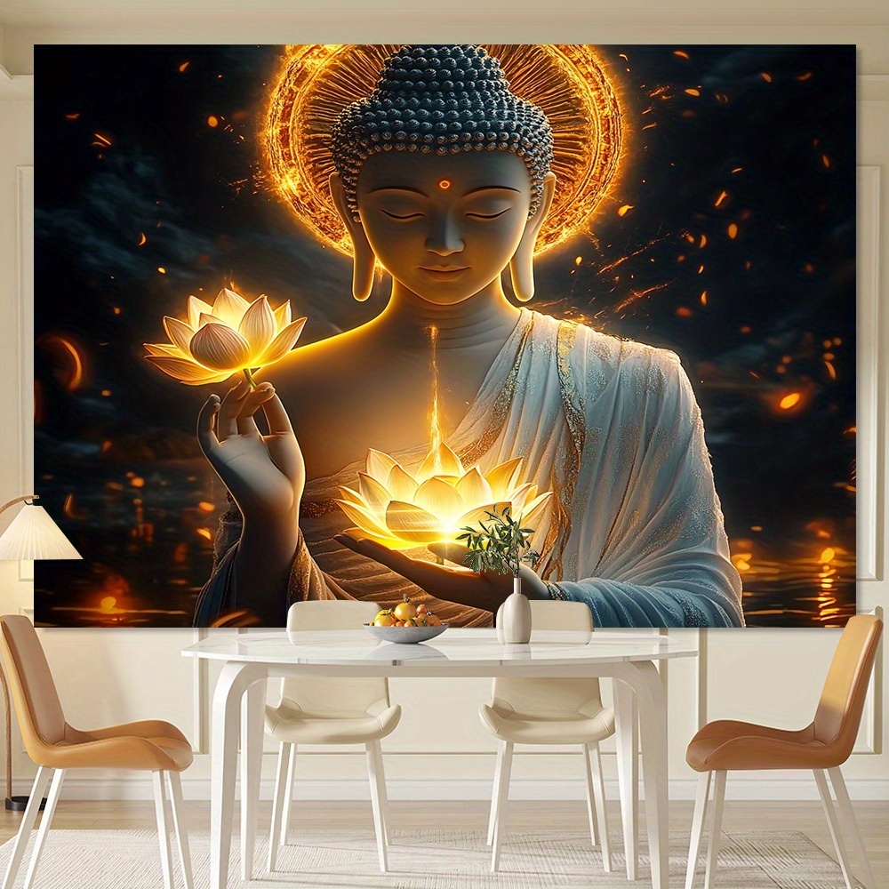 Interior Design Zen - Obraz Budda z kwiatem lotosu, dekoracja