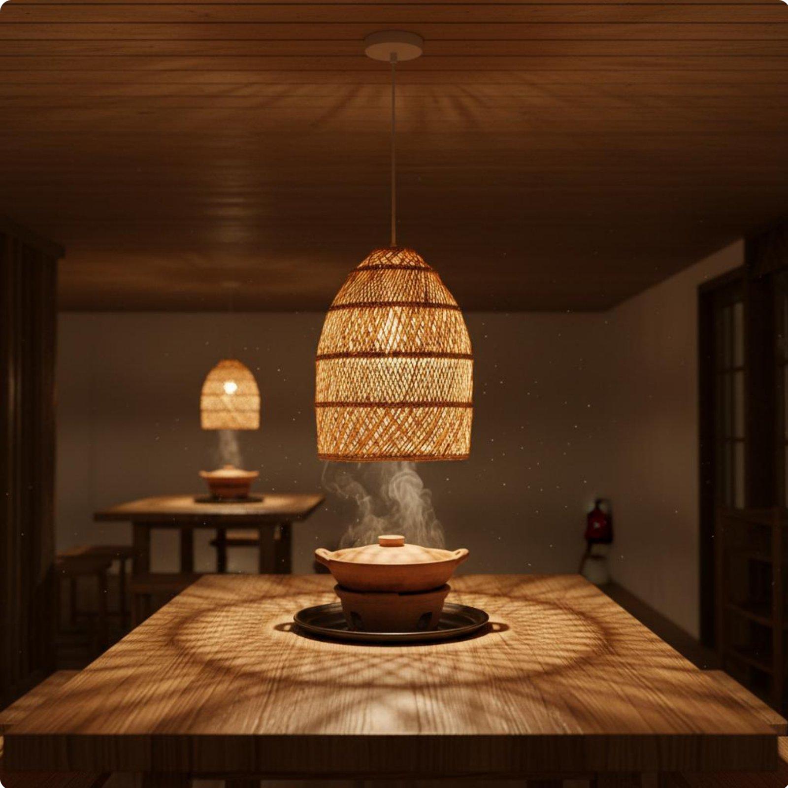 Wicker Pendant Shade - Kreatywny rustykalny pleciony abażur z wikliny