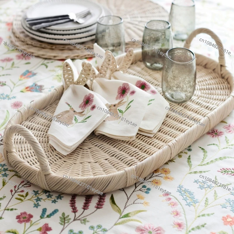 Rattan Tray Handle - Taca dekoracyjna z rattanu, ręcznie robiona