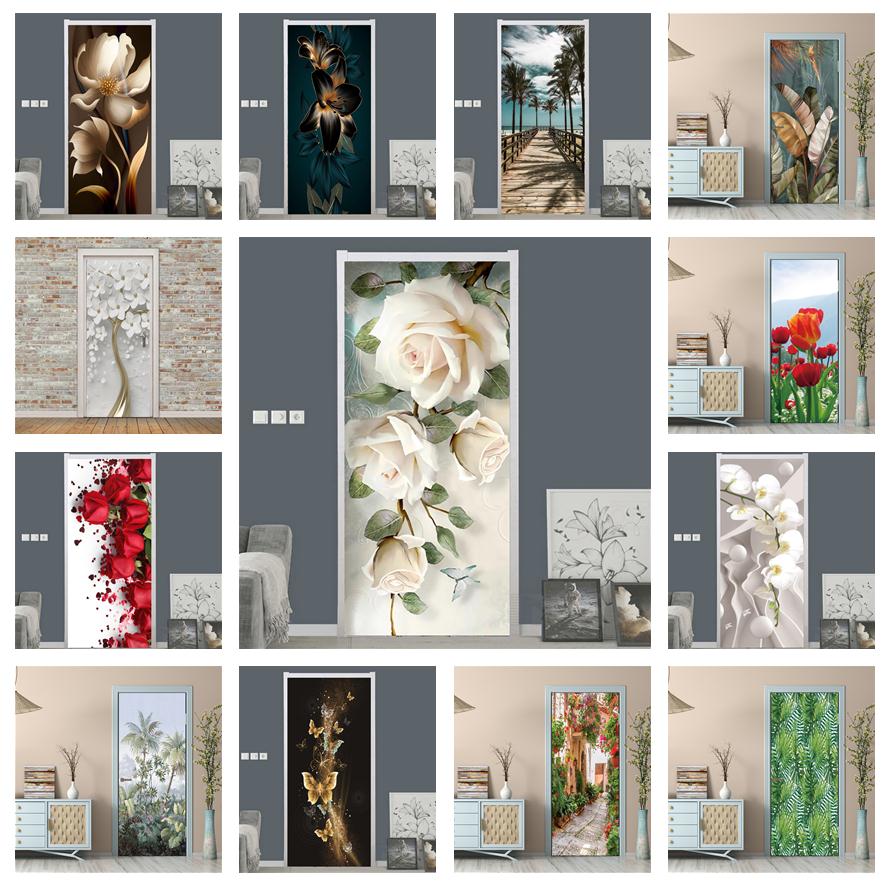 Interior Design Home - Biała Róża Kwiat Tapeta Na Drzwi