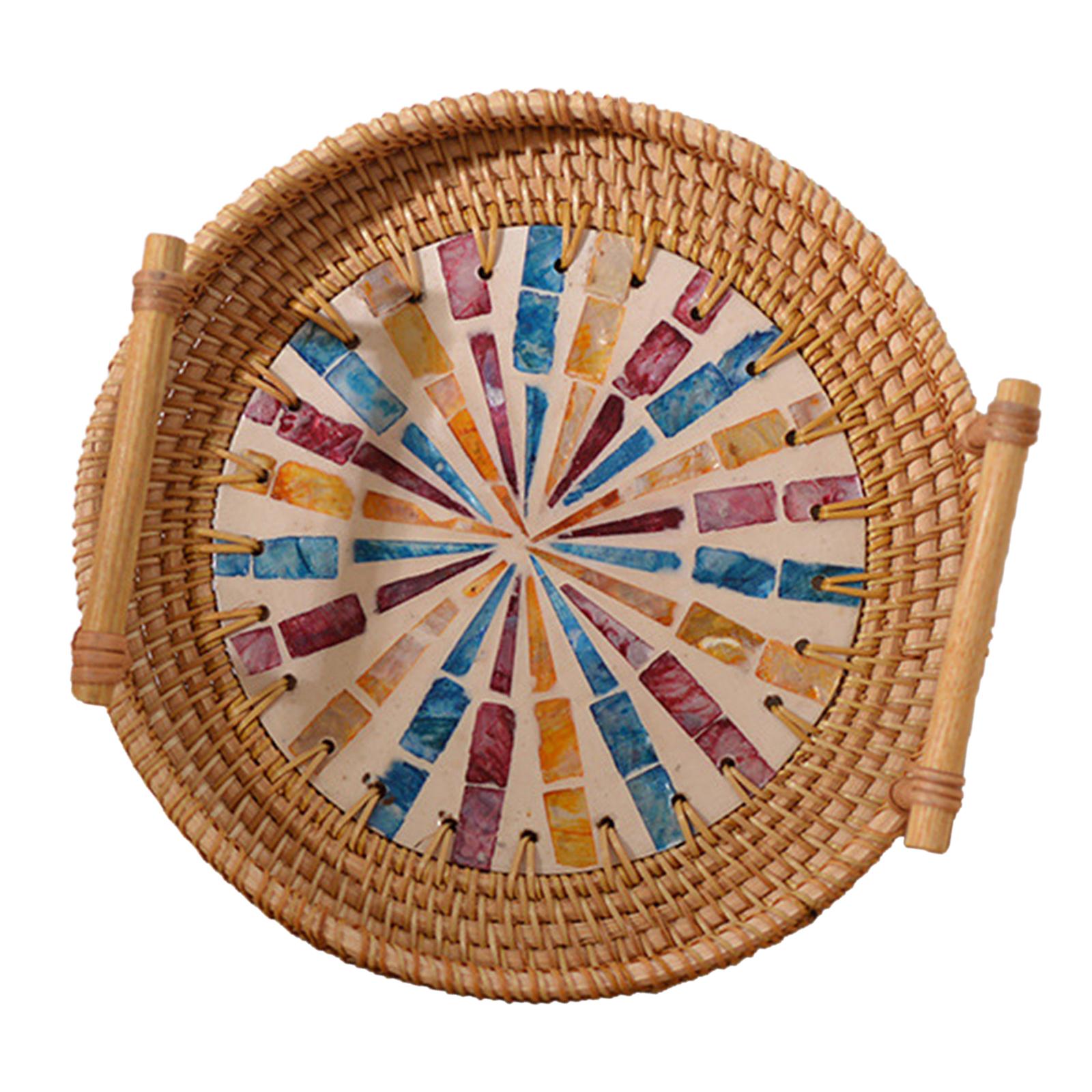 Wielofunkcyjna okrągła taca z  – Rattan Tray Handle recenzja i cena