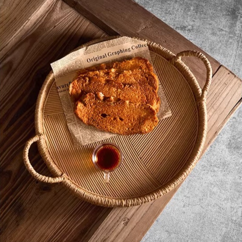 Ręcznie pleciona taca z rattan – Rattan Tray Handle recenzja i cena
