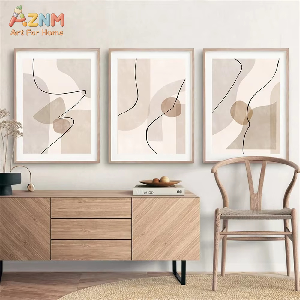 Abstrakcyjne Beżowe Geometrycz – Interior Design Poster recenzja i cena