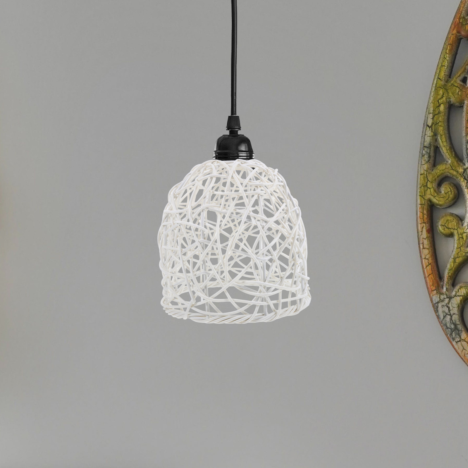 Abażur rattanowy E27, rustykal – Wicker Pendant Shade recenzja i cena