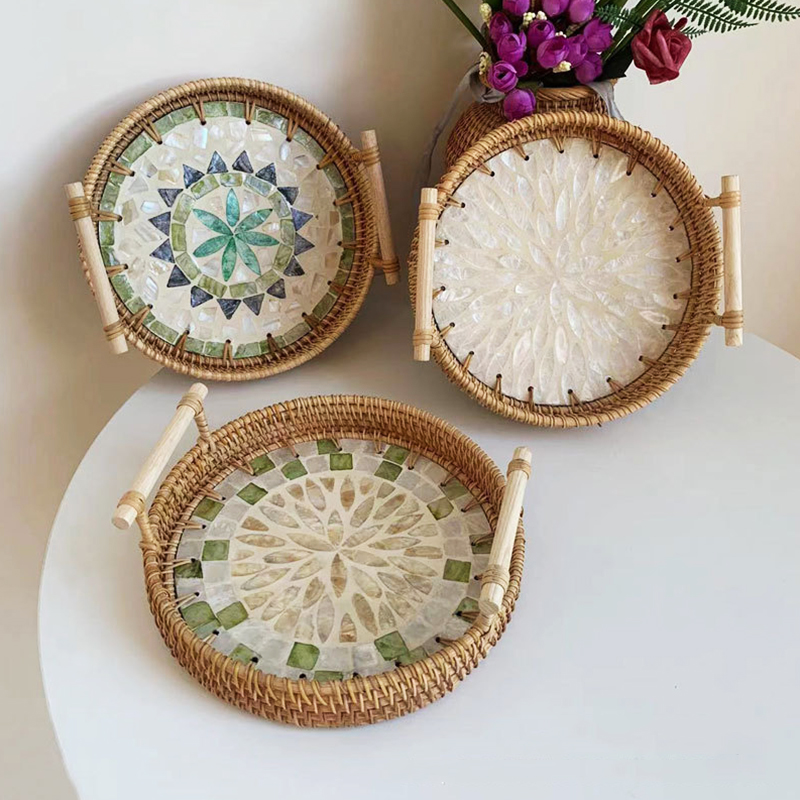 Ręcznie robiona taca na tkane  – Rattan Tray Handle recenzja i cena