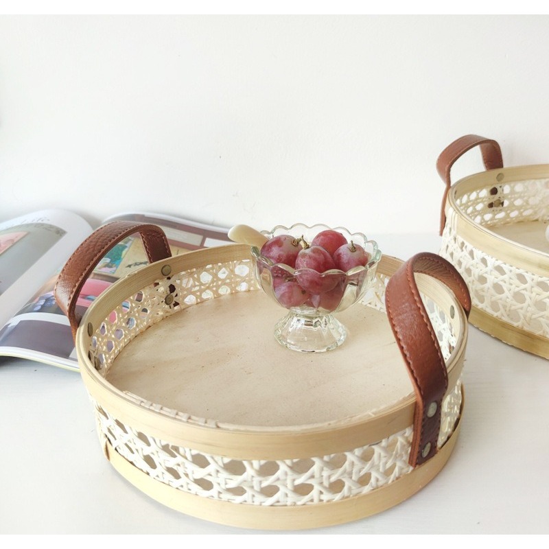 Ręcznie robiony retro nordycki – Rattan Tray Handle recenzja i cena