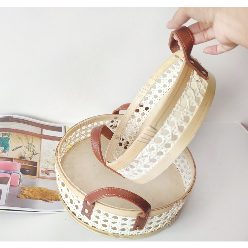 Ręcznie robiony retro nordycki – Rattan Tray Handle recenzja i cena