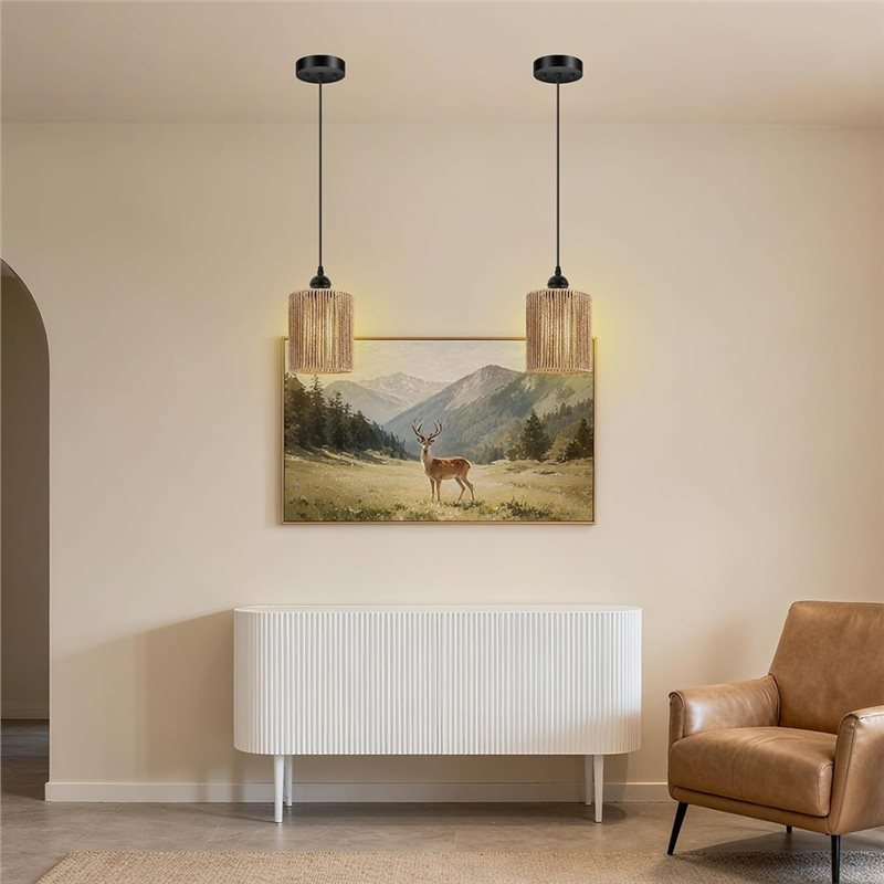 ABKL - Ręcznie Tkana Wiklinowa – Wicker Pendant Shade recenzja i cena