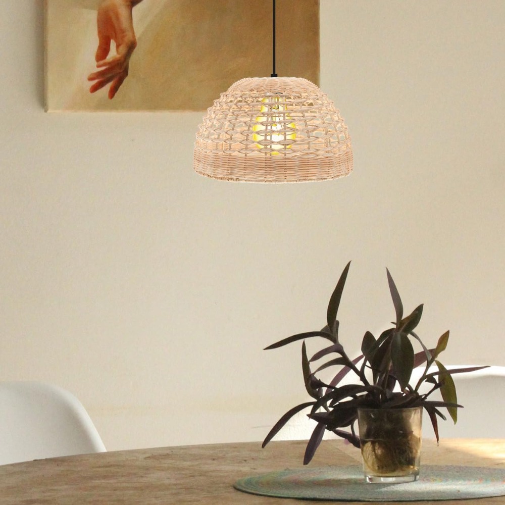 Lampa wisząca rattanowa, pleci – Wicker Pendant Shade recenzja i cena