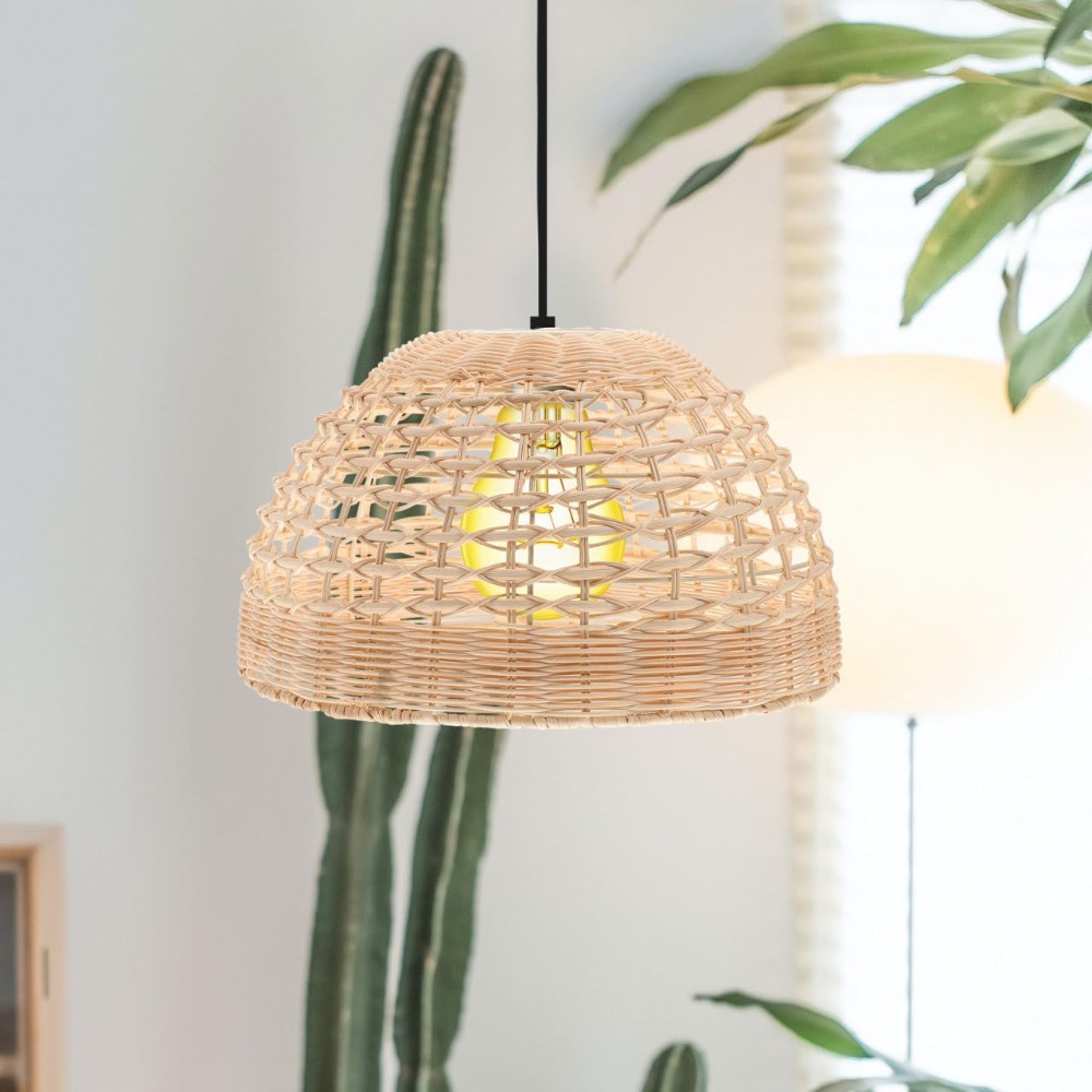Lampa wisząca rattanowa, pleci – Wicker Pendant Shade recenzja i cena